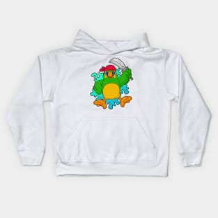 Parrot as Pirate with Sword Kids Hoodie